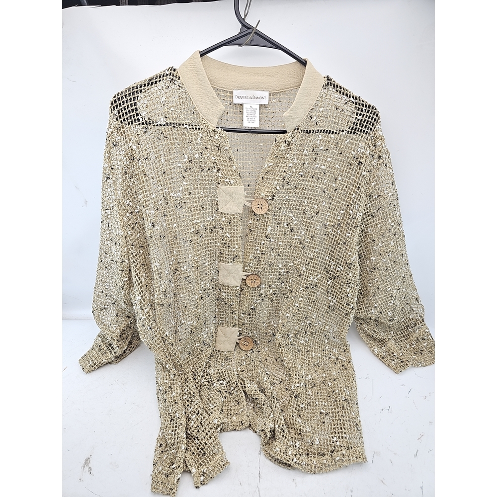 Draper's & Damon's Open Weave Button Cardigan - Picture 1 of 5